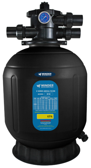 Фильтр Minder Х16 HDPE d400 мм с верхним вентилем 1 1/2", 6 м3/ч